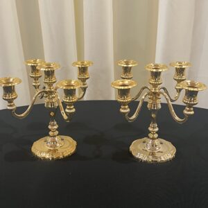 Five Gold Candlestick Holder