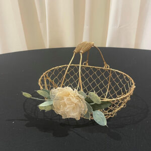 Gold Metal Flower Girl Basket
