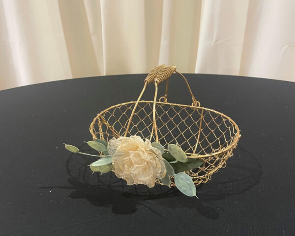 Gold Metal Flower Girl Basket