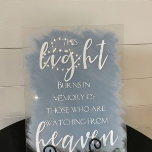 Blue Acrylic Memorial Sign