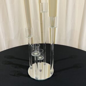Glass Five Arm Candelabra