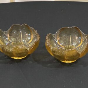 Yellow Glass Candlestick Holder