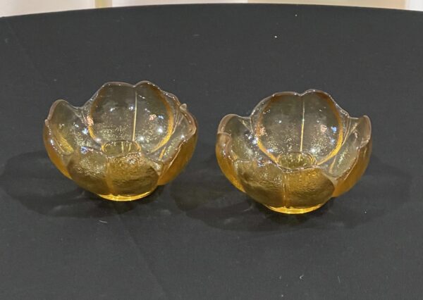 Yellow Glass Candlestick Holder