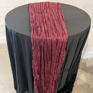 Burgundy Cheesecloth Table Runner