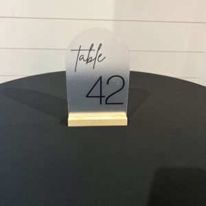 Black Acrylic table numbers