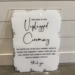 White Unplugged Ceremony Sign